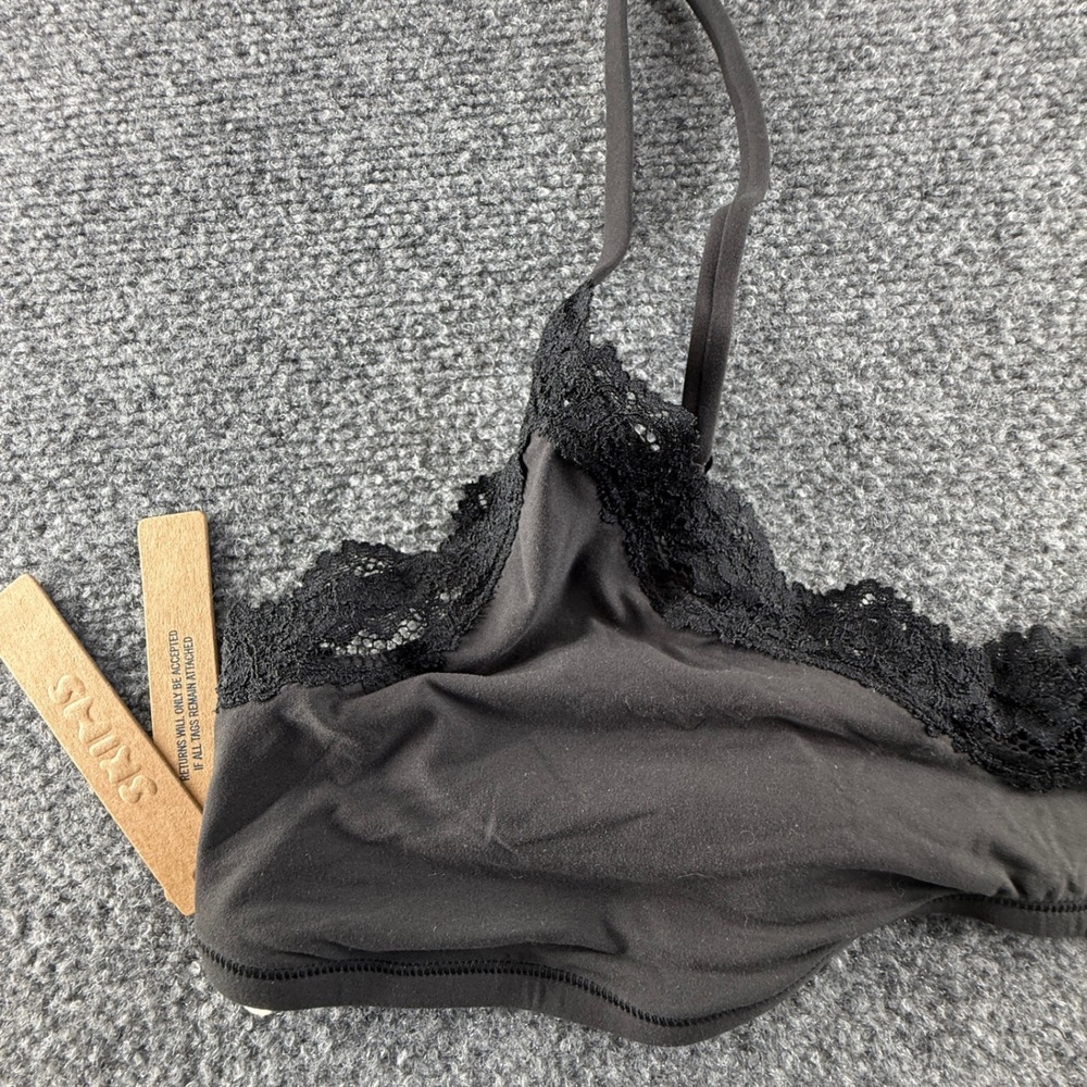 SKIMS Fits Everybody Lace Scoop Bralette Onyx Black BR-SCP-9190 Size 2X NWT